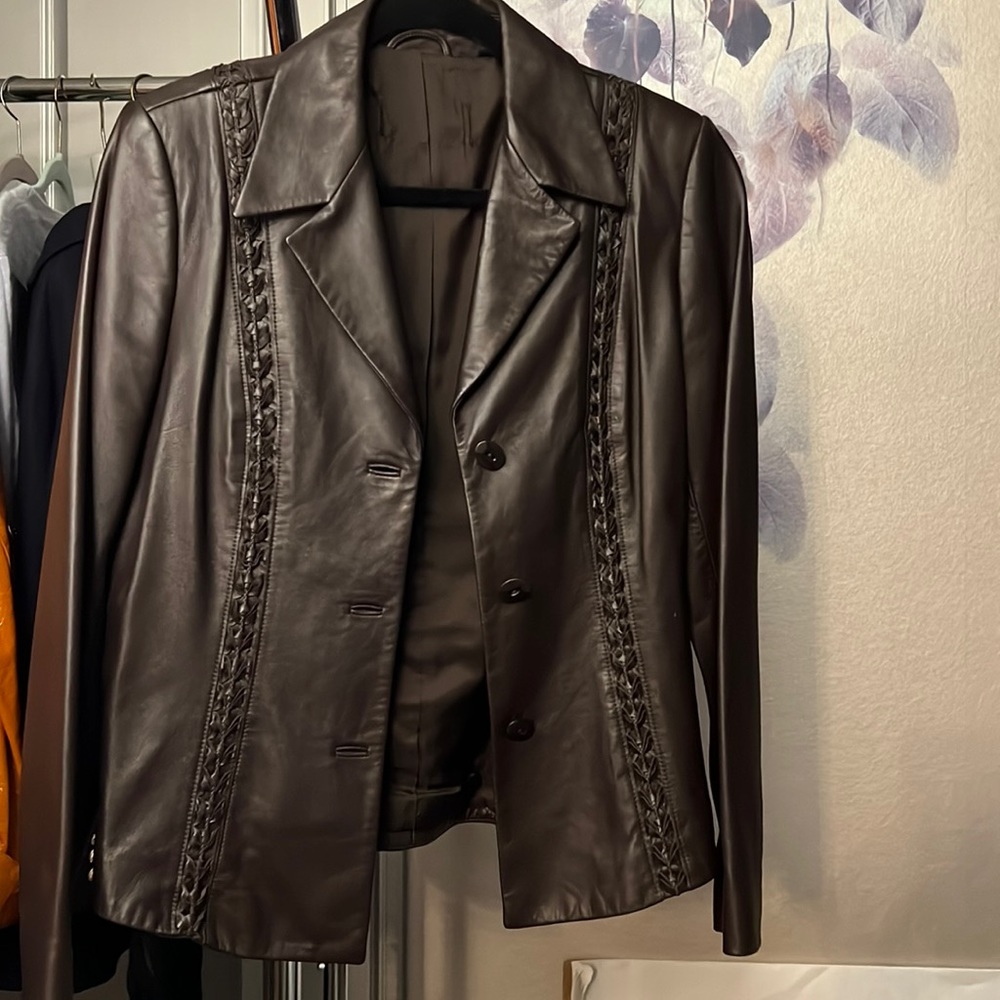 Brown Leather Blazer